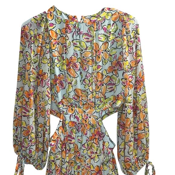 Maje Cutout Floral Georgette Midi Dress NWT Size 38 (M) & 40 (L) Designer - Picture 13 of 16